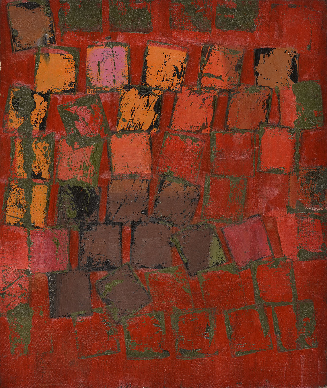 Untitled [Tumbling Squares] c1964 oil on canvas 35.6 x 30.3 cm © Wilhelmina Barns-Graham Trust