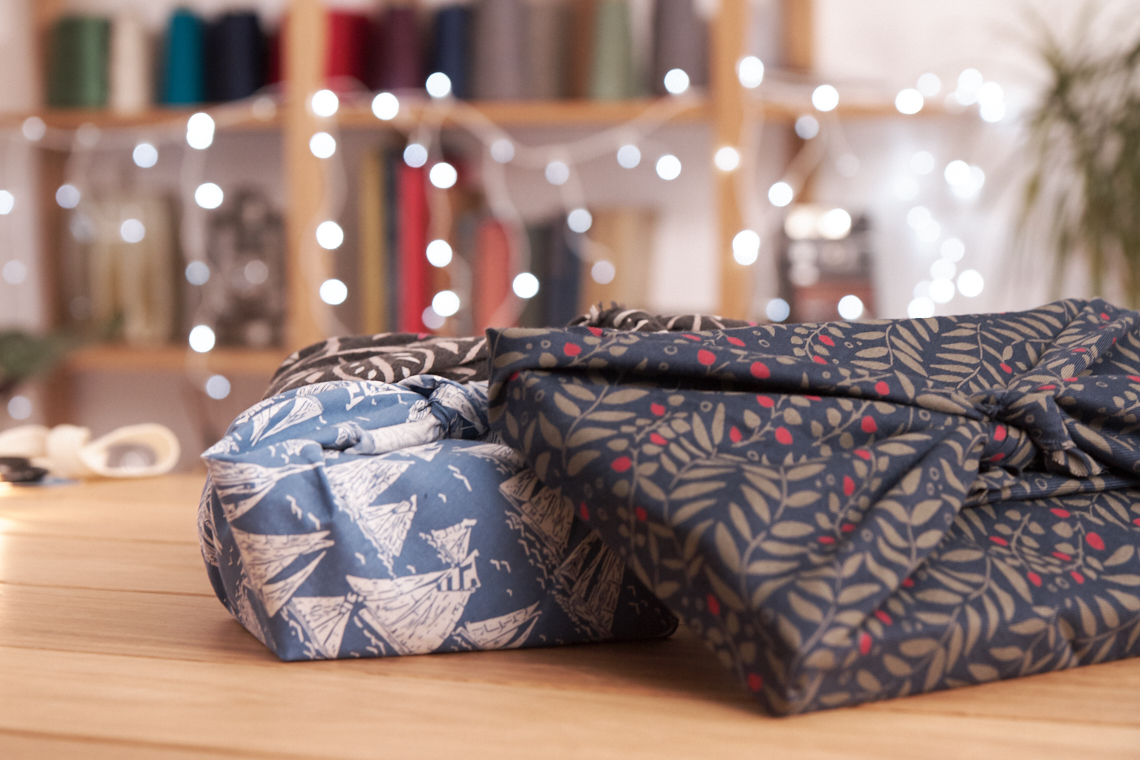 fabric makes easy gift wrapping 