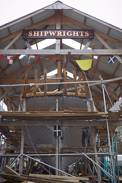 Wooden boat being built by Luke Powell of Working Sail