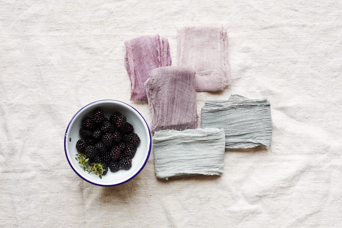 Blackberry dyed fabric natural dye