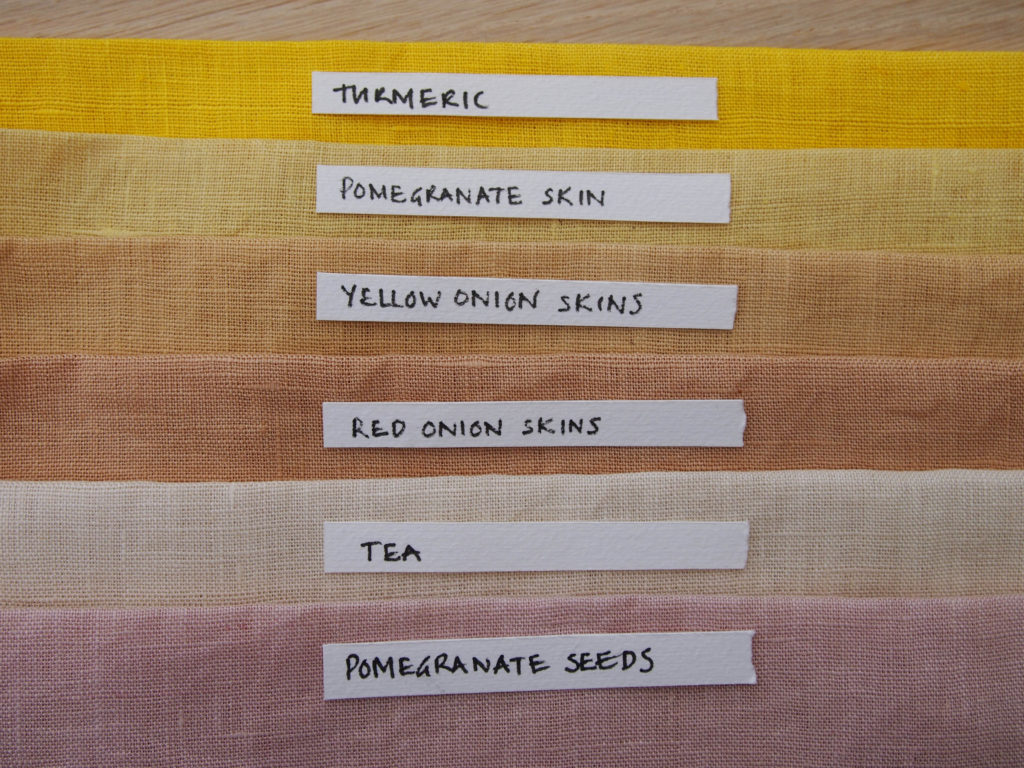 naturally dyed fabric from vegetable dyes