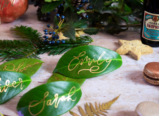 Christmas Calligraphy: create nature inspired place settings