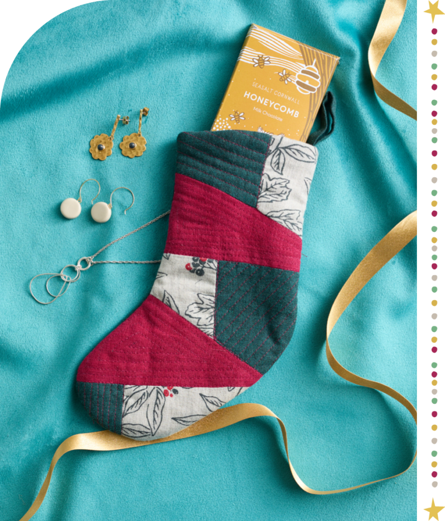 How to make a patchwork Christmas stocking with spare fabric