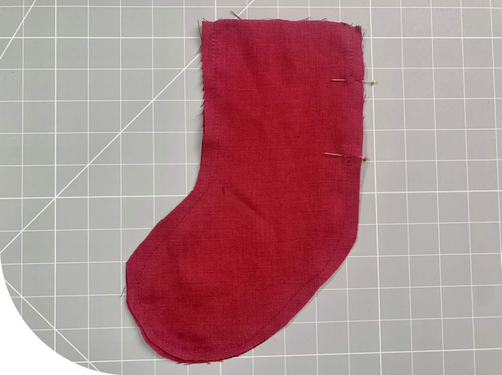 Sew the lining for your Christmas stocking